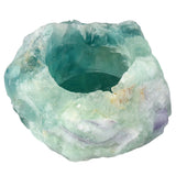 Natural Fluorite Candlestick Rough Stone Candle Holder Home Decor