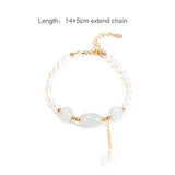 Irregular Pearls Jade Beads Strand Bracelet Wedding Jewelry