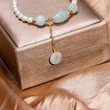 Irregular Pearls Jade Beads Strand Bracelet Wedding Jewelry