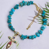Natural Tourmaline Chip Bead Bracelet Healing Crystal Quartz Bangle