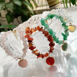 Irregular Gem Stone Bracelet Red Agate Opal Pink Crystal