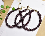 Irregular Garnet Stone Bracelet for Women Gravel Bracelet Red Crystal