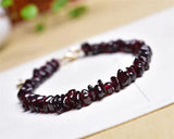 Irregular Garnet Stone Bracelet for Women Gravel Bracelet Red Crystal