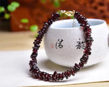 Irregular Garnet Stone Bracelet for Women Gravel Bracelet Red Crystal