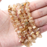 Natural Golden Hair Crystal Gravel Stone Beads for Jewelry Making