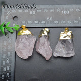 Irregular Healing Stone Pendant Necklace Yoga Rose Crystals
