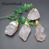 Irregular Healing Stone Pendant Necklace Yoga Rose Crystals