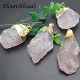 Irregular Healing Stone Pendant Necklace Yoga Rose Crystals