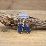 Natural Kyanite Pendant Silvery Plated Healing Necklace