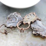 Natural Agate Slice Pendant, Druzy Vintage Necklace Charms