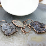 Natural Agate Slice Pendant, Druzy Vintage Necklace Charms