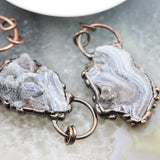 Natural Agate Slice Pendant, Druzy Vintage Necklace Charms