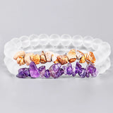 Irregular Stone Beaded Bracelet Matte Crystal Boho Jewelry