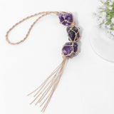 Raw Quartz Car Rearview Mirror Pendant Dream Catcher Home Ornament