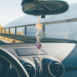 Raw Quartz Car Rearview Mirror Pendant Dream Catcher Home Ornament