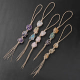 Raw Quartz Car Rearview Mirror Pendant Dream Catcher Home Ornament