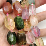 Natural Stone Loose Beads Strand Faceted Cut Fluorite Amethyst Healing Crystal