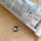 Sterling Silver Overlapping Circle Necklace Double Pendant