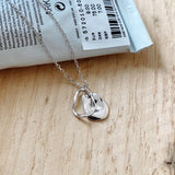 Sterling Silver Overlapping Circle Necklace Double Pendant