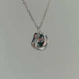 Sterling Silver Overlapping Circle Necklace Double Pendant