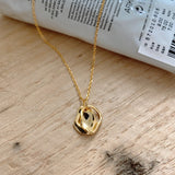 Sterling Silver Overlapping Circle Necklace Double Pendant