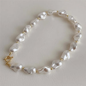 Irregular Pearls Necklace European American Style Personality Chain Of Clavicle