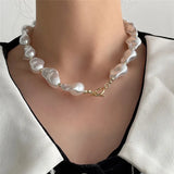 Irregular Pearls Necklace European American Style Personality Chain Of Clavicle