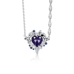 Heart Necklace 925 Sterling Silver with Zircon Pendant