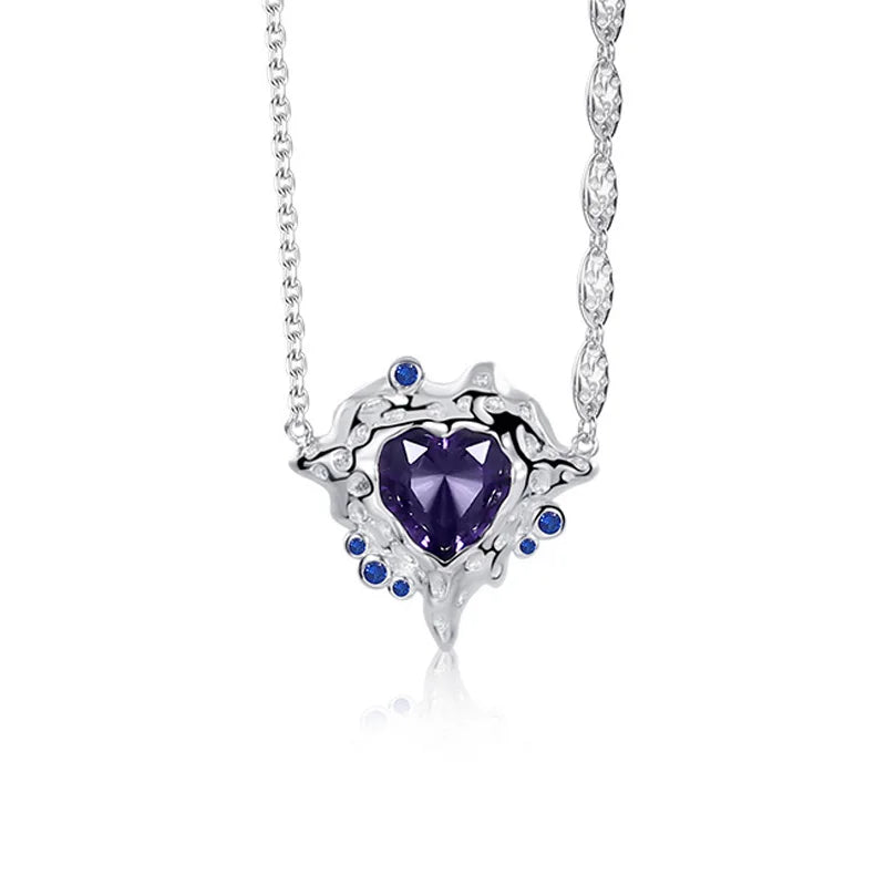 Heart Necklace 925 Sterling Silver with Zircon Pendant