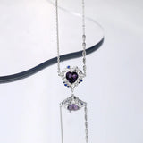 Heart Necklace 925 Sterling Silver with Zircon Pendant