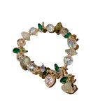Prehnite Bracelet Set with Love Heart Pendant