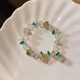 Prehnite Bracelet Set with Love Heart Pendant