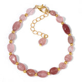 Irregular Quartzs Beaded Bracelets Natural Stone Braided Adjustable Bracelet