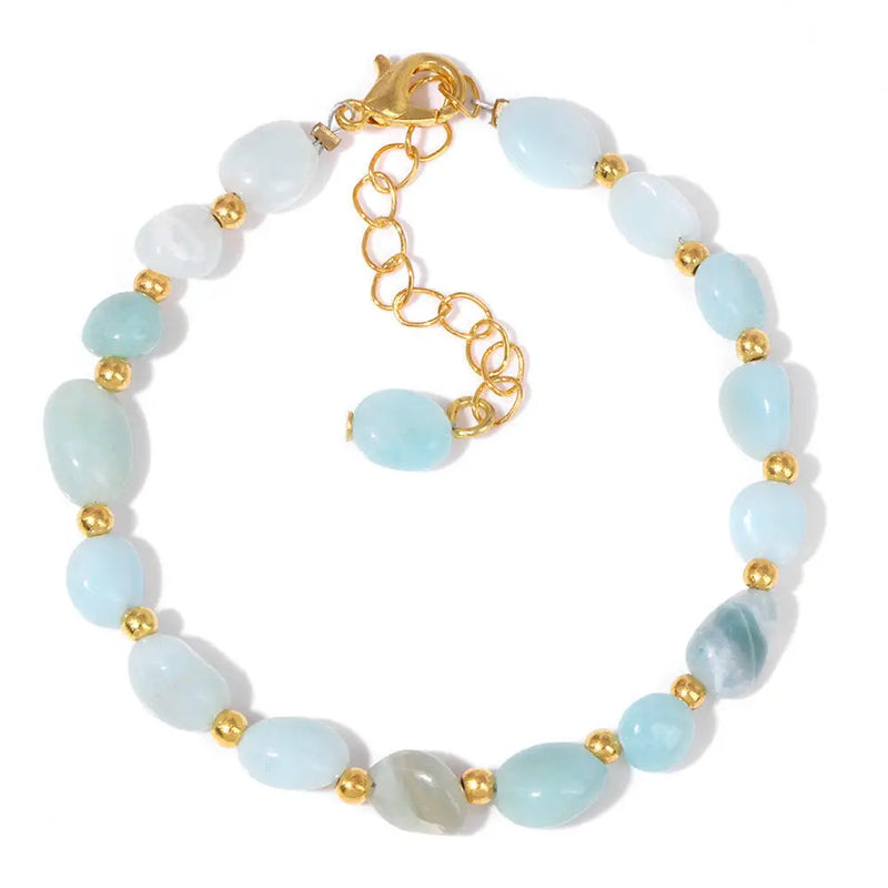 Irregular Quartzs Beaded Bracelets Natural Stone Braided Adjustable Bracelet