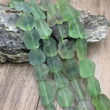 Raw Green Fluorite Crystal Nugget Beads 15.5Inch MY210918