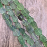 Raw Green Fluorite Crystal Nugget Beads 15.5Inch MY210918