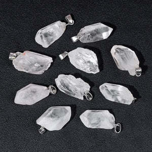 Irregular Raw Stone Agates Quartz Pendant for Jewelry Making DIY