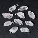 Irregular Raw Stone Agates Quartz Pendant for Jewelry Making DIY