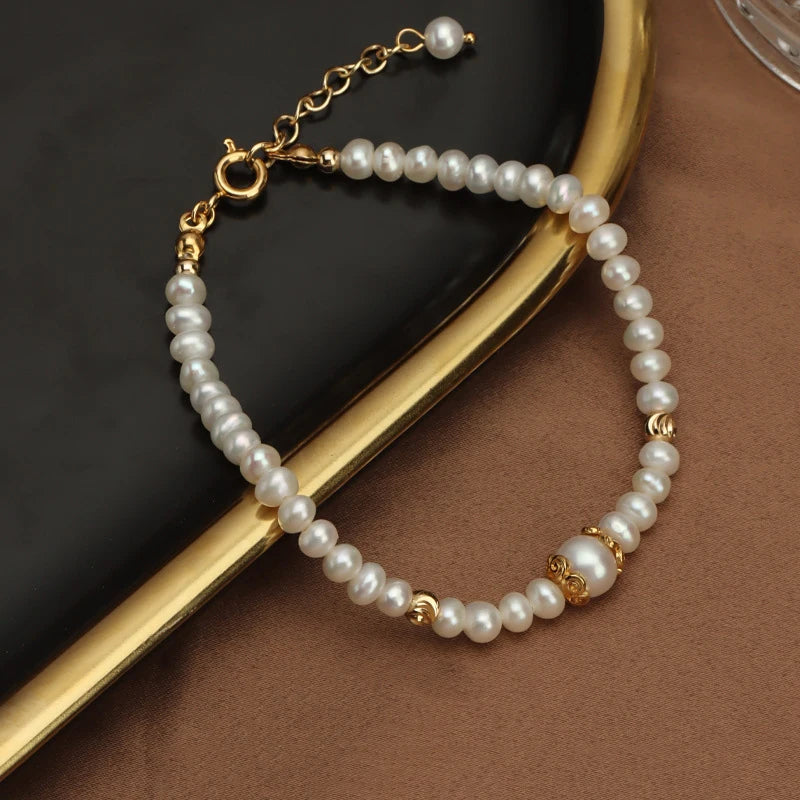Natural Baroque Pearls Bracelet Small Beads Freshwater Pearl Jewelry