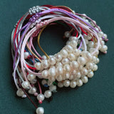 Colorful Freshwater Pearl Bracelet with Rope Charm Strand
