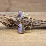 Irregular Rectangle Amethysts Geode Pendants Healing Necklace
