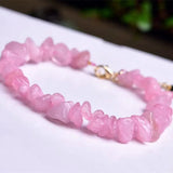 Rose Quartz Apatite Bracelet Natural Stone Crystal for Women Pink Spar