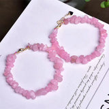 Rose Quartz Apatite Bracelet Natural Stone Crystal for Women Pink Spar