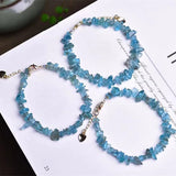 Rose Quartz Apatite Bracelet Natural Stone Crystal for Women Pink Spar