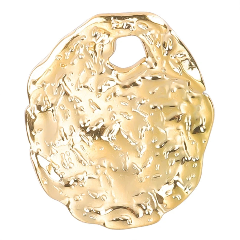 Irregular Round Charm Stainless Steel Charms For Jewelry Making