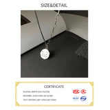 Vintage 925 Silver Disc Letter Pendant Necklace for Women