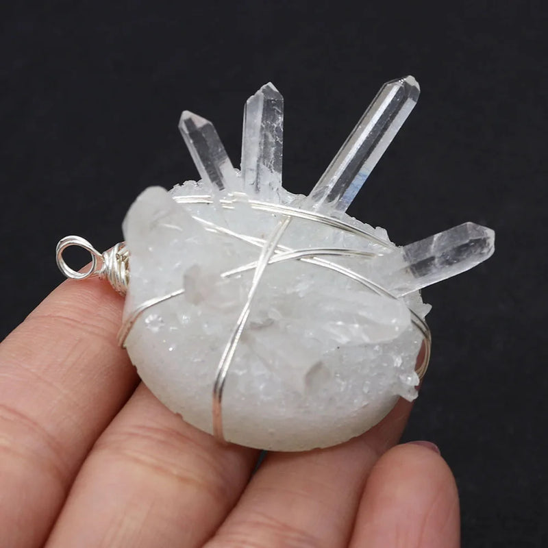 Irregular Natural Crystal Quartz Pendant Jewelry Making