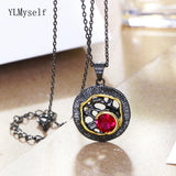 Irregular Red Stone Pendant Necklace for Women