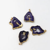 Geode Agates Slice Pendant with Amethysts Point Quartz