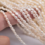 Irregular Baroque 3-4mm Pearl Necklace Semi-Finished DIY Jewelry